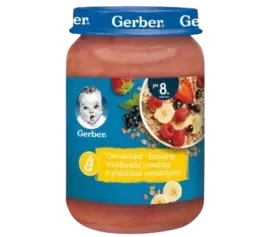 Gerber Piure de banane, capsuni si zmeura cu fulgi de ovaz