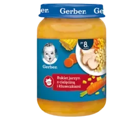 Gerber Piure de mix de legume cu vitel si paste