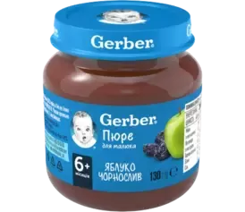 GERBER Piure din fructe de mere si prune uscate
