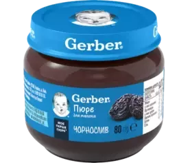 GERBER Piure din fructe de prune uscate 80g